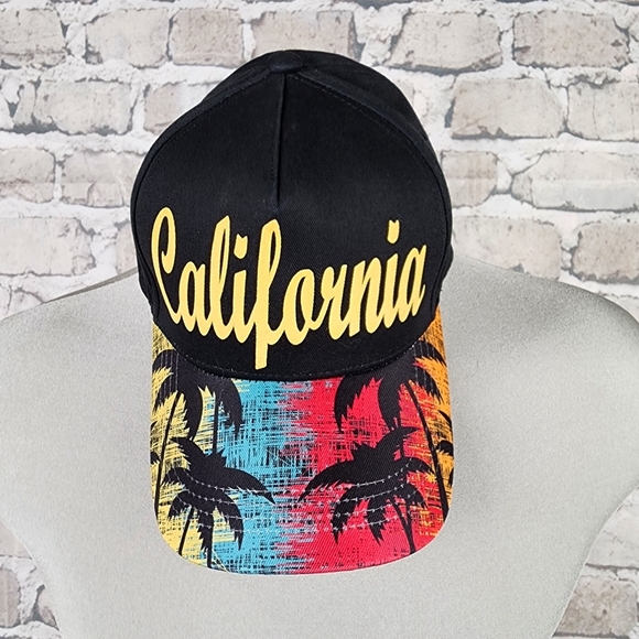 Robin Ruth California Ball Cap Palm Trees Adjustable Black Sunset NWOT - Picture 2 of 13